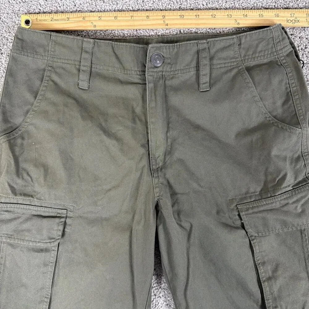 True Religion Cargo Shorts Mens 30 Moss Green World Tour Miltant 12